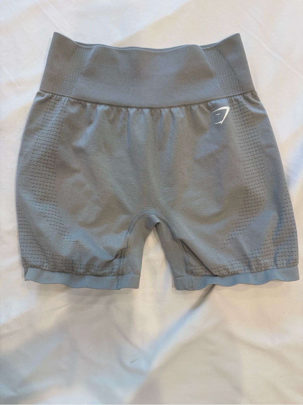 Gymshark Seamless High Rise Workout Shorts Gray Blue Size L
